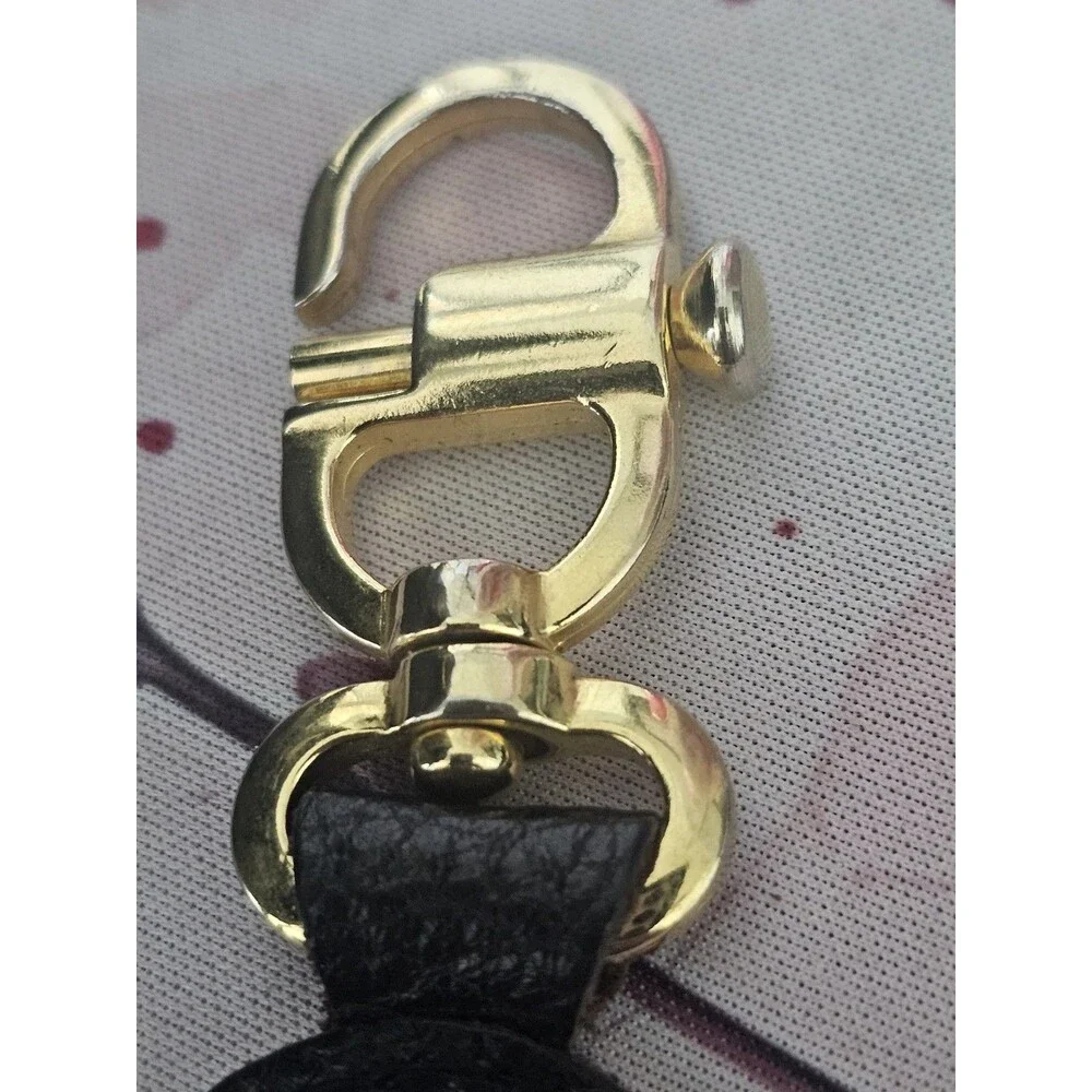 OMEGA Watch Keyring - Bag Charm - Full Grain Leather - Gold Clip